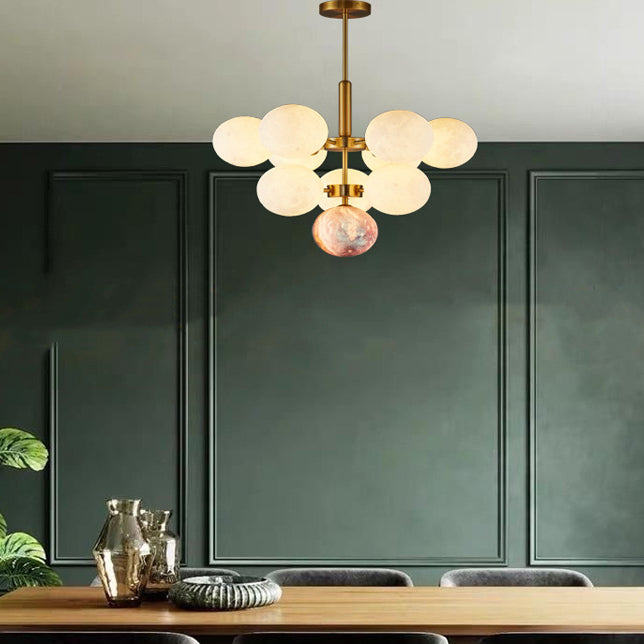 Contemporary Scandinavian PLA Iron Planet Round 5/13-Light Chandelier For Bedroom & Living