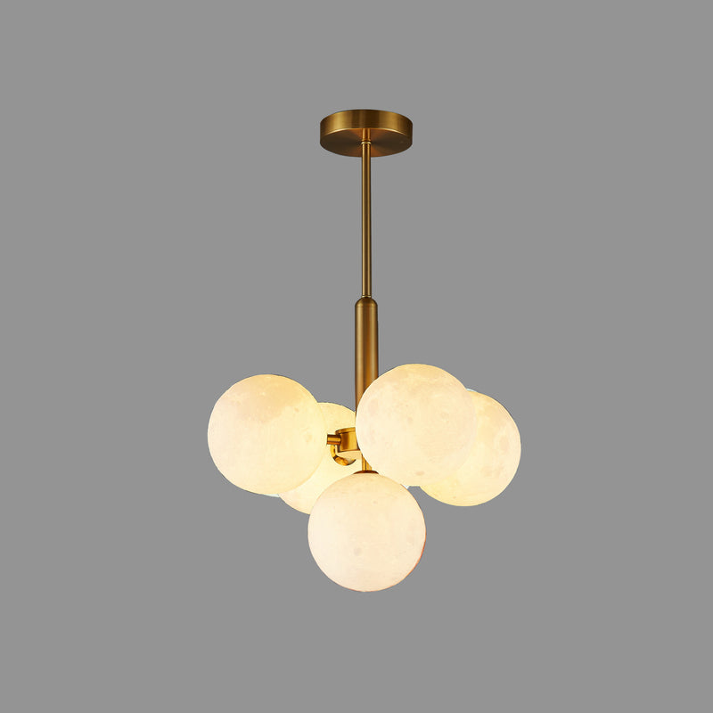 Contemporary Scandinavian PLA Iron Planet Round 5/13-Light Chandelier For Bedroom & Living