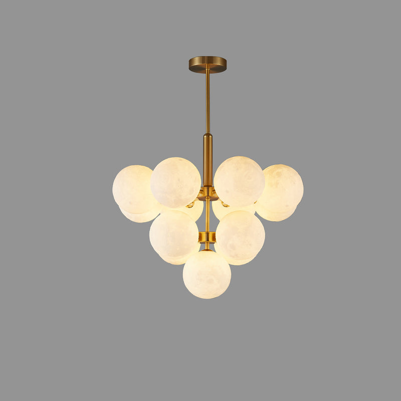Contemporary Scandinavian PLA Iron Planet Round 5/13-Light Chandelier For Bedroom & Living