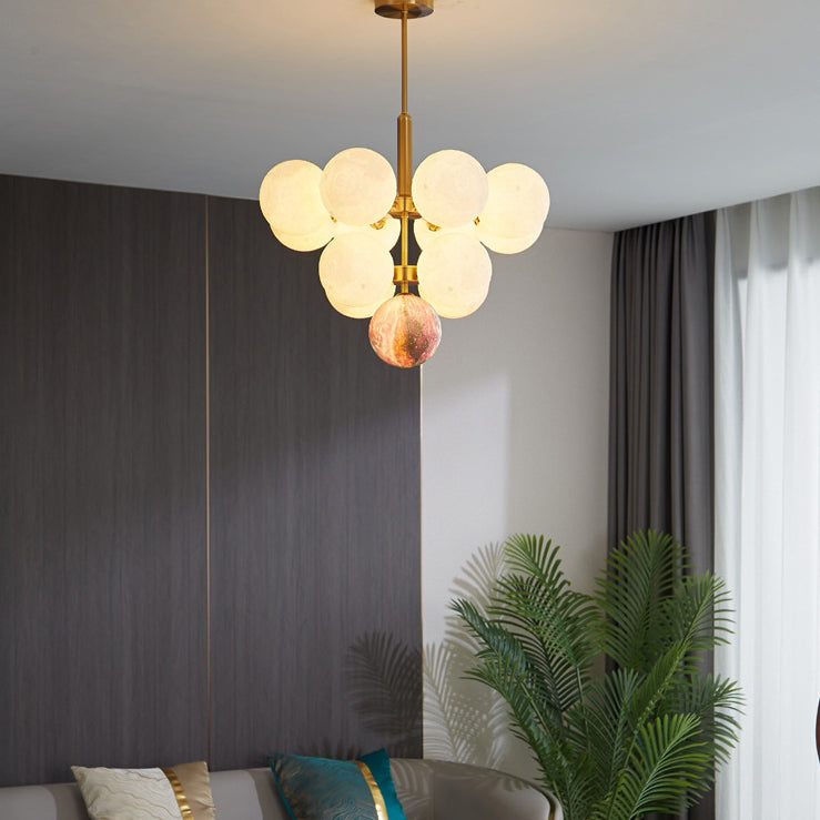Contemporary Scandinavian PLA Iron Planet Round 5/13-Light Chandelier For Bedroom & Living