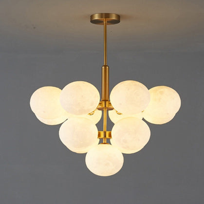 Contemporary Scandinavian PLA Iron Planet Round 5/13-Light Chandelier For Bedroom & Living