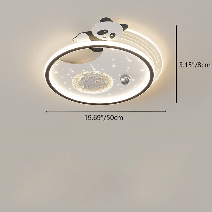 Lustre de plafond LED en résine acrylique fer Art Déco moderne pour enfants avec lapin et panda pour chambre et salon 