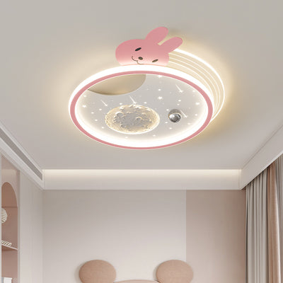 Moderne Art Deco Kinder Acrylharz Eisen Hase Panda LED Deckenleuchte für Schlafzimmer & Wohnzimmer 