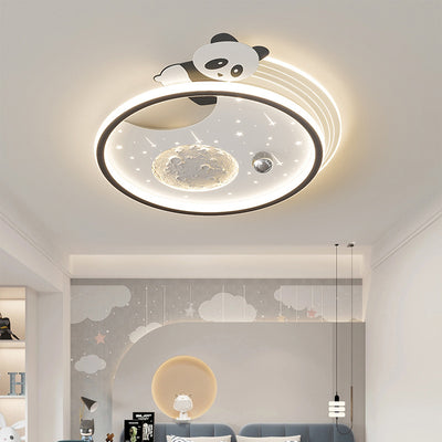 Moderne Art Deco Kinder Acrylharz Eisen Hase Panda LED Deckenleuchte für Schlafzimmer & Wohnzimmer 