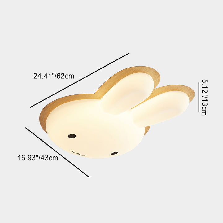 Plafonnier LED en forme de lapin en fer Art Déco moderne pour chambre d'enfants 