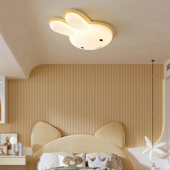 Plafonnier LED en forme de lapin en fer Art Déco moderne pour chambre d'enfants 