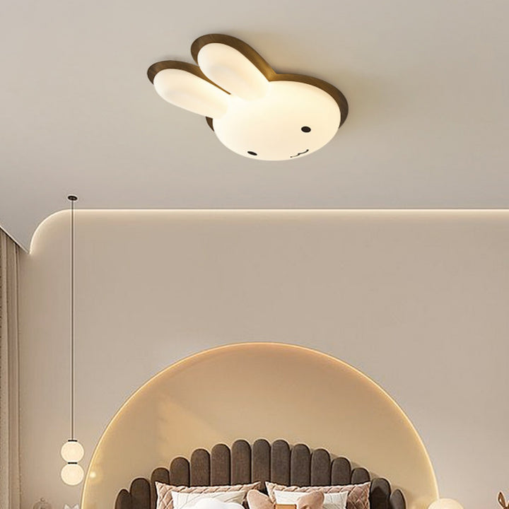 Plafonnier LED en forme de lapin en fer Art Déco moderne pour chambre d'enfants 