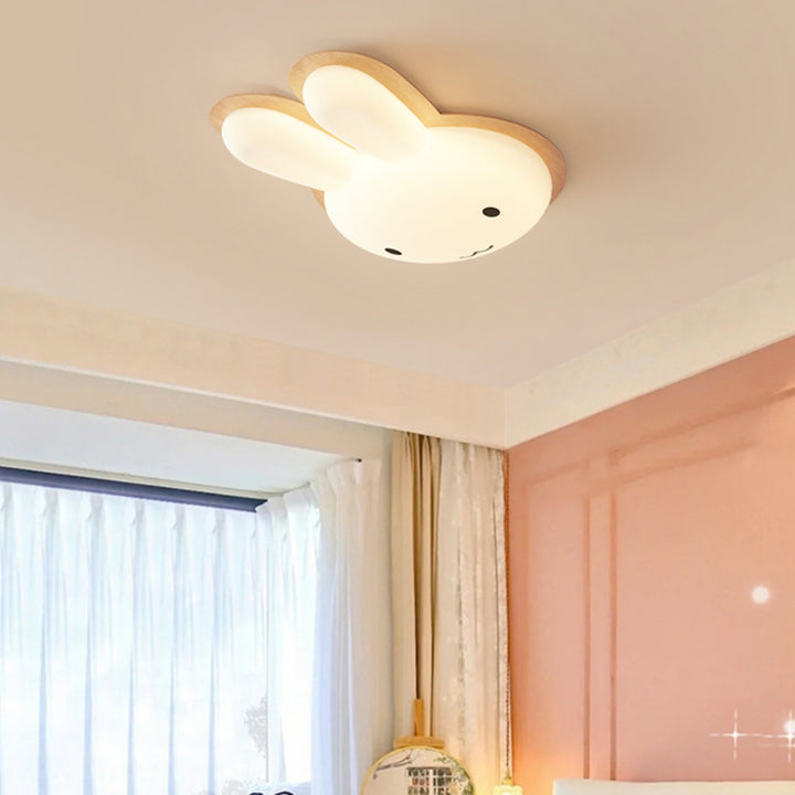 Plafonnier LED en forme de lapin en fer Art Déco moderne pour chambre d'enfants 