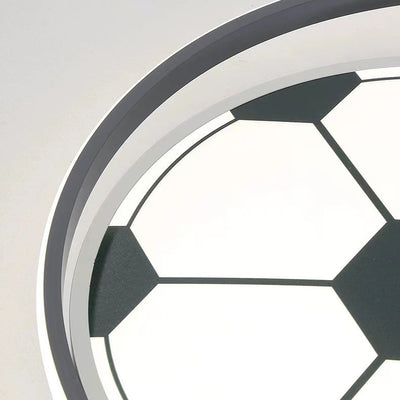 Moderne Art Deco Kinder Acryl Eisen Fußballförmige Runde LED Deckenleuchte Für Schlafzimmer 