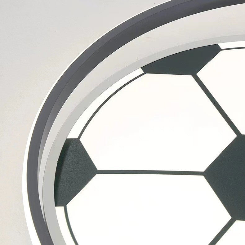 Moderne Art Deco Kinder Acryl Eisen Fußballförmige Runde LED Deckenleuchte Für Schlafzimmer 