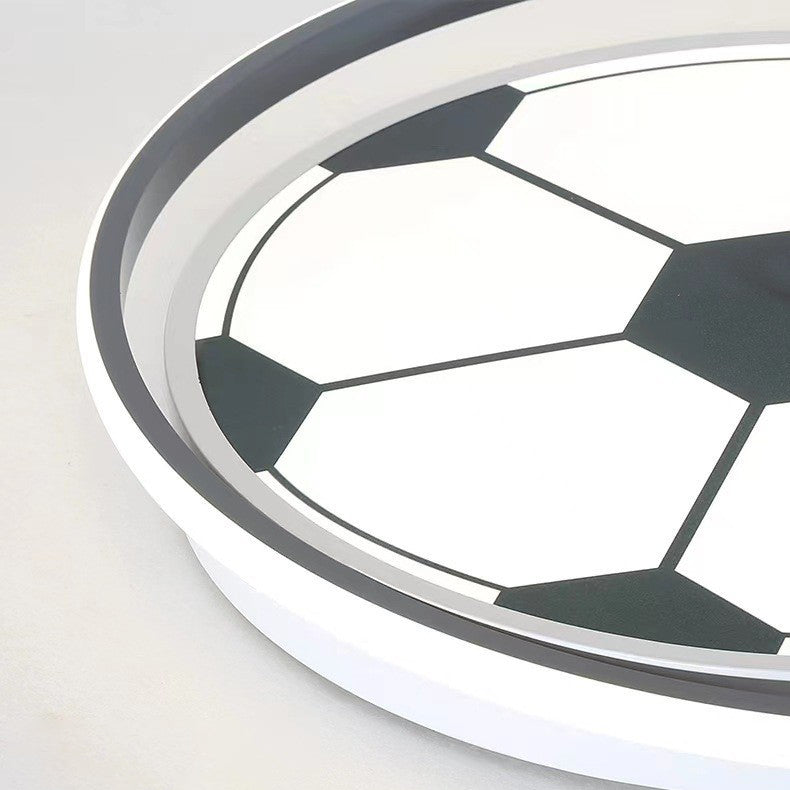 Moderne Art Deco Kinder Acryl Eisen Fußballförmige Runde LED Deckenleuchte Für Schlafzimmer 