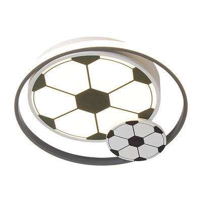 Moderne Art Deco Kinder Acryl Eisen Fußballförmige Runde LED Deckenleuchte Für Schlafzimmer 
