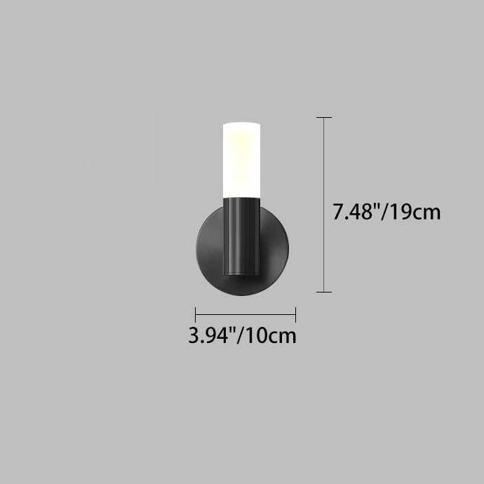 Modern Minimalist Acrylic &amp; Iron Round Cylinder LED Wall Sconce Lamp For Bedroom &amp; Living Room