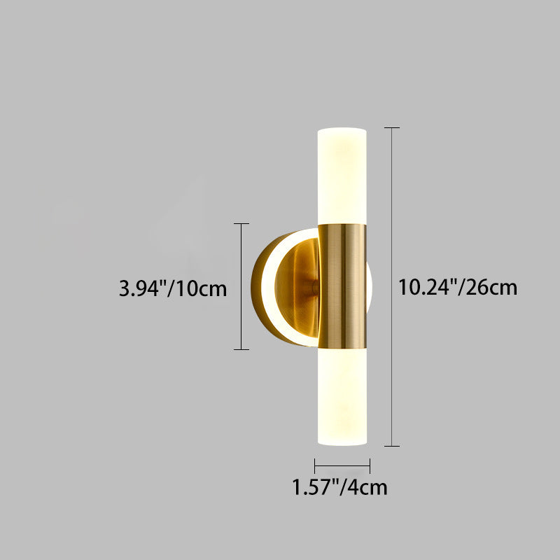 Modern Minimalist Acrylic &amp; Iron Round Cylinder LED Wall Sconce Lamp For Bedroom &amp; Living Room