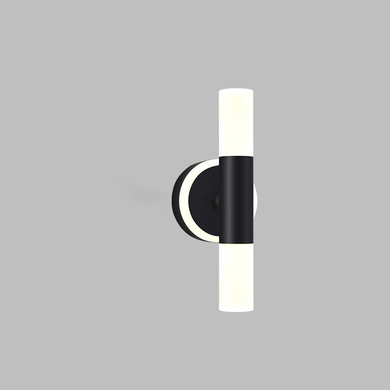 Modern Minimalist Acrylic &amp; Iron Round Cylinder LED Wall Sconce Lamp For Bedroom &amp; Living Room