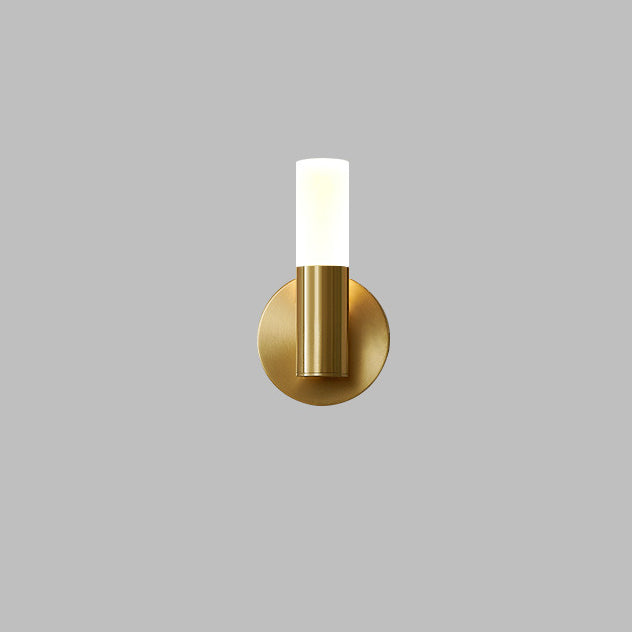 Modern Minimalist Acrylic &amp; Iron Round Cylinder LED Wall Sconce Lamp For Bedroom &amp; Living Room