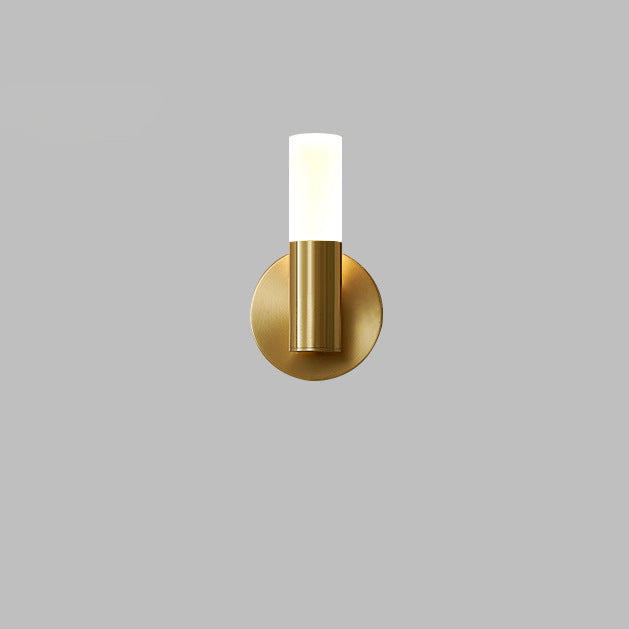 Modern Minimalist Acrylic &amp; Iron Round Cylinder LED Wall Sconce Lamp For Bedroom &amp; Living Room