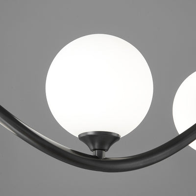 Contemporary Creative Glass Iron Curved Globe 8/10-Light Chandelier Island Light For Dining Room