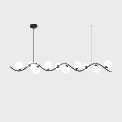 Contemporary Creative Glass Iron Curved Globe 8/10-Light Chandelier Island Light For Dining Room