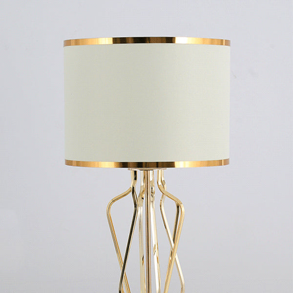 Lámpara de mesa redonda curva de mármol metálico creativo contemporáneo de 1 luz para dormitorio 