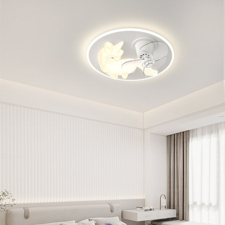 Lustre de plafond LED rond en forme de licorne en fer Art Déco moderne pour chambre et salon 