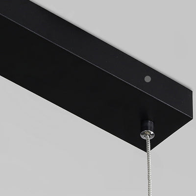 Lámpara de araña LED lineal curva de aluminio y silicona creativa contemporánea para isla en el comedor 