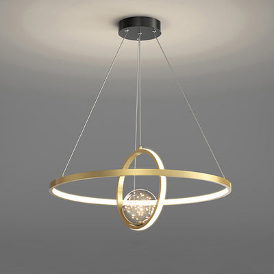 Contemporary Creative PC Iron Round Globe LED Chandelier For Living Room