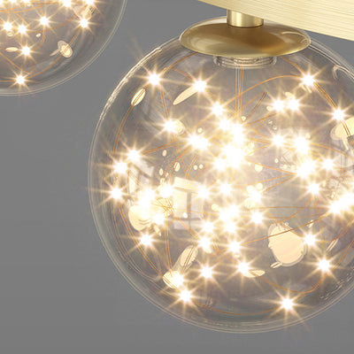 Contemporary Creative PC Iron Round Globe LED Chandelier For Living Room