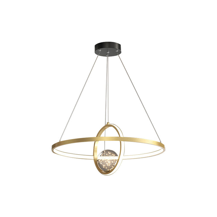 Contemporary Creative PC Iron Round Globe LED Chandelier For Living Room