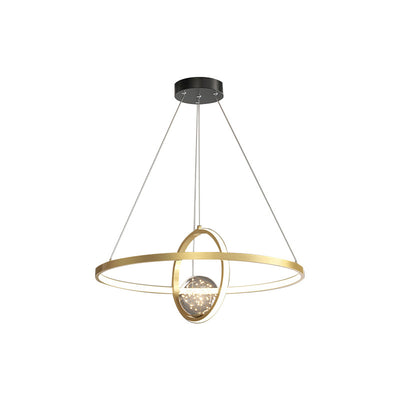 Contemporary Creative PC Iron Round Globe LED Chandelier For Living Room