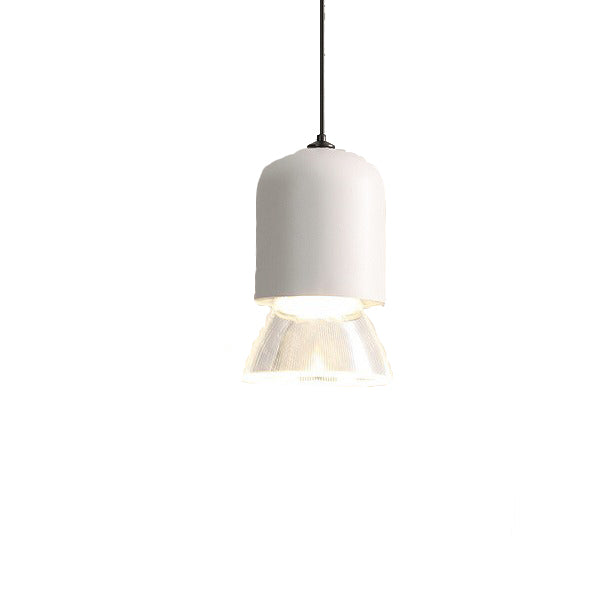 Lustre suspendu moderne minimaliste en acrylique métal cylindrique conique à 1 lumière pour chambre 