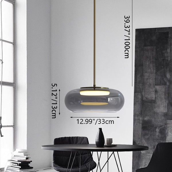 Moderne minimalistische elektroplattierte Glas-Eisen-Oval-LED-Pendelleuchte für Schlafzimmer &amp; Wohnzimmer 