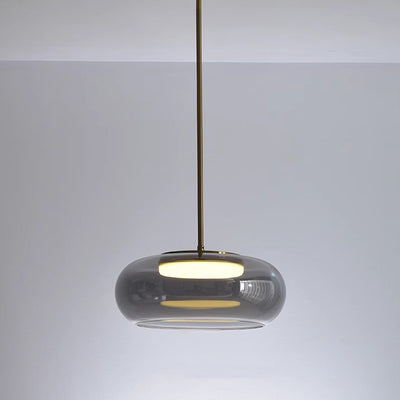 Modern Minimalist Electroplated Glass Iron Oval LED Pendant Light For Bedroom & Living Room
