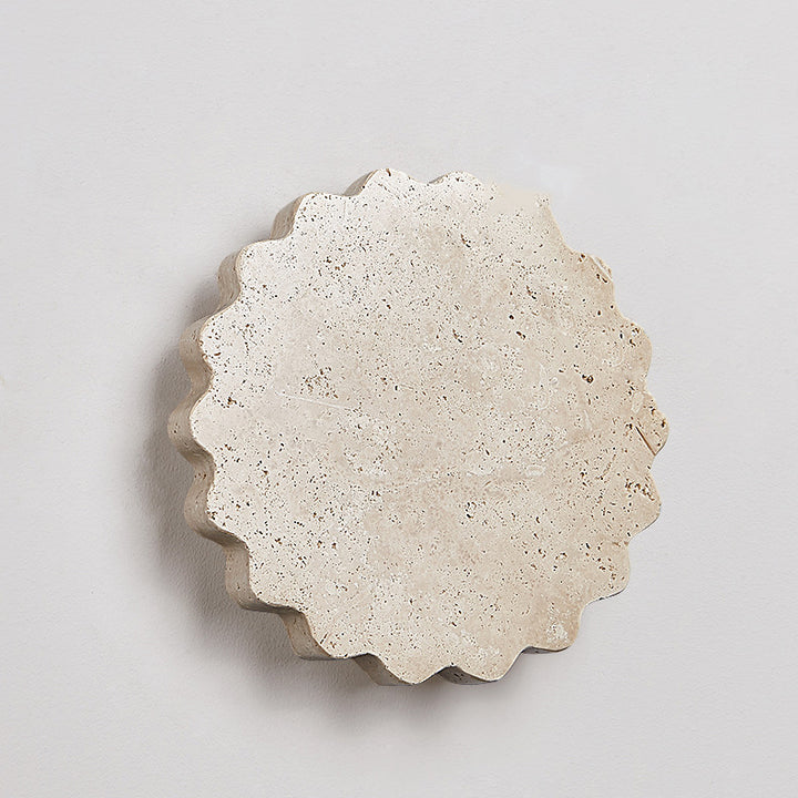 Applique murale LED florale ondulée en travertin beige japonais traditionnel pour chambre 