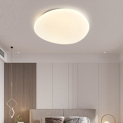Plafonnier LED moderne minimaliste en métal et acrylique en forme de galet pour chambre 