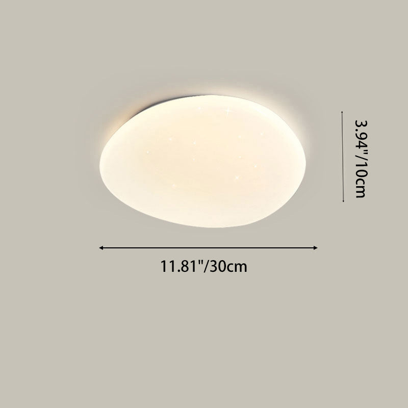 Plafonnier LED moderne minimaliste en métal et acrylique en forme de galet pour chambre 