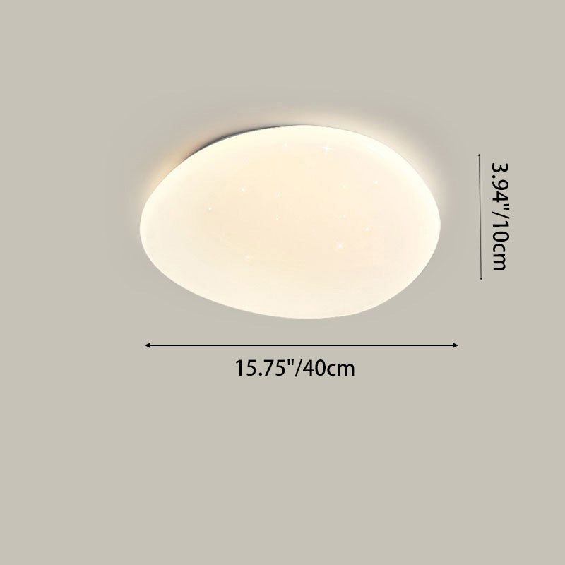 Plafonnier LED moderne minimaliste en métal et acrylique en forme de galet pour chambre 