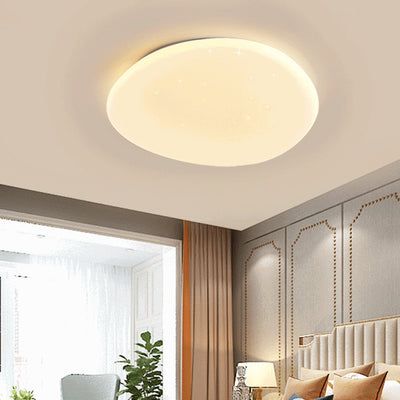 Plafonnier LED moderne minimaliste en métal et acrylique en forme de galet pour chambre 