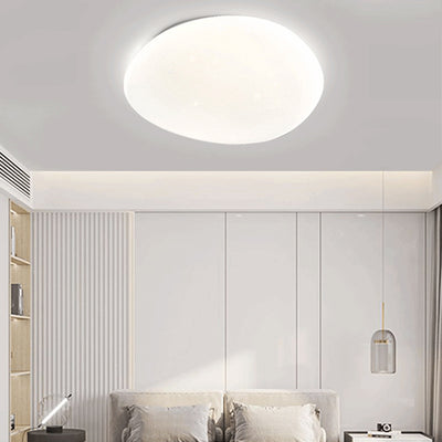 Plafonnier LED moderne minimaliste en métal et acrylique en forme de galet pour chambre 