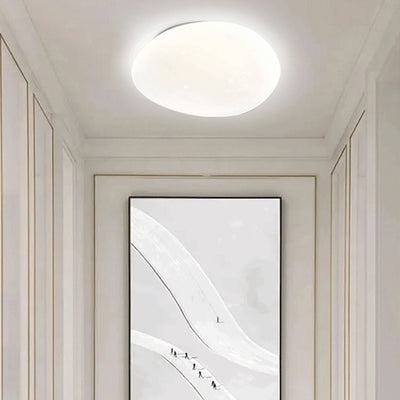 Plafonnier LED moderne minimaliste en métal et acrylique en forme de galet pour chambre 