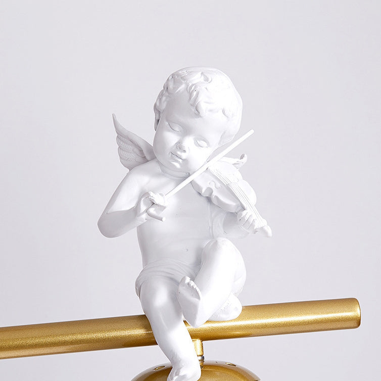 Contemporáneo Escandinavo Cristal Resina Metal Forma de Ángel Lineal 3/4-Luz Araña Luz de Isla Para Comedor 
