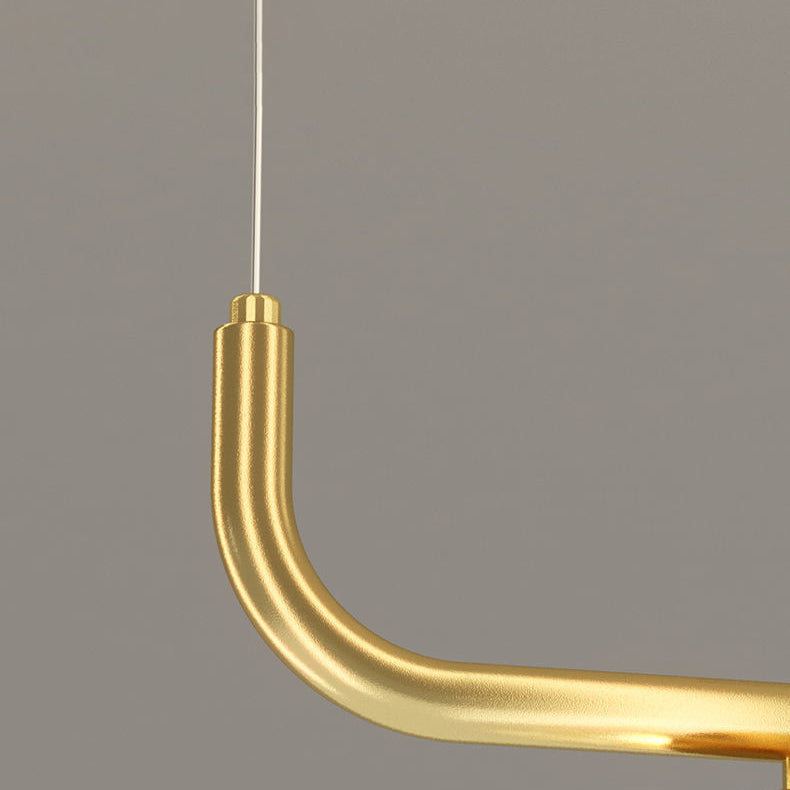 Lustre LED en acrylique créatif contemporain en silicone et fer sphérique incurvé pour salle à manger 