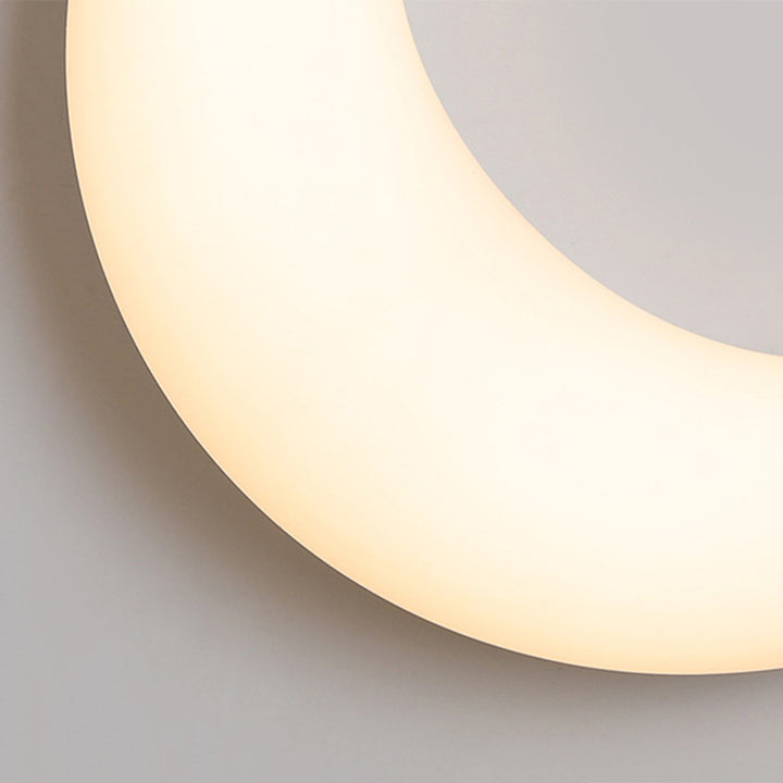 Lámpara de aplique de pared LED en forma de media luna de latón acrílico minimalista moderna para dormitorio 