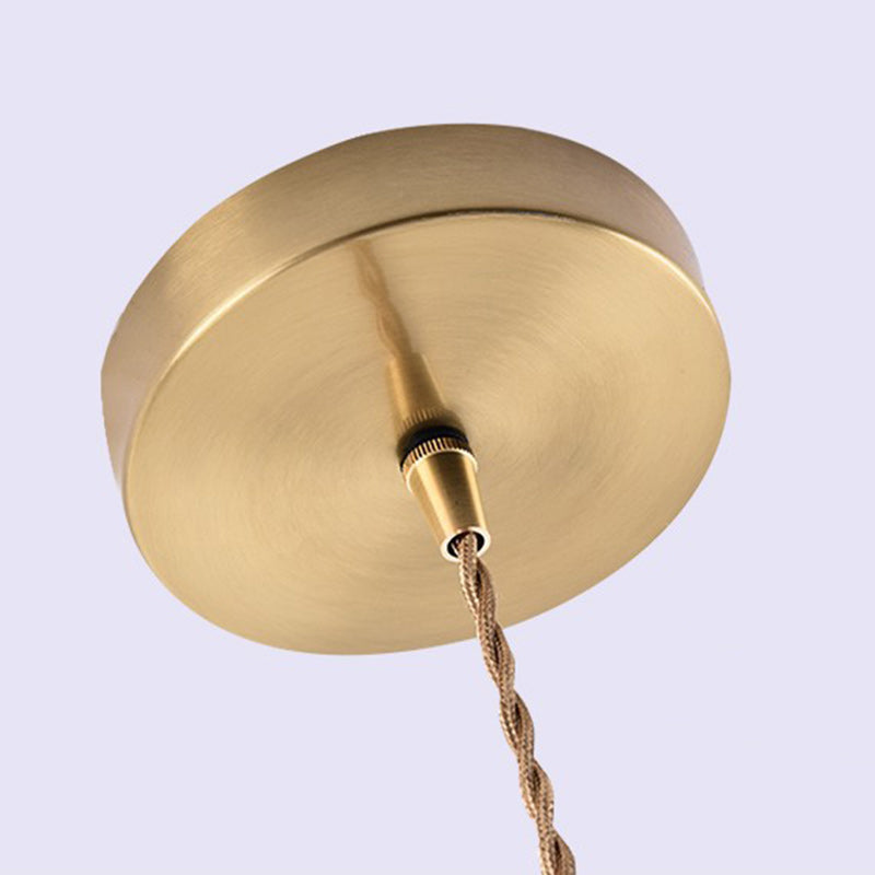 Lampe suspendue à 1 lumière en forme de bol en verre en laiton japonais traditionnel pour salon 