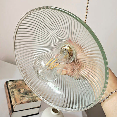 Lampe suspendue à 1 lumière en forme de bol en verre en laiton japonais traditionnel pour salon 