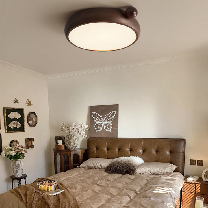 Traditionelle chinesische Acryl Eisen kugelförmige runde LED-Deckenleuchte für das Schlafzimmer 