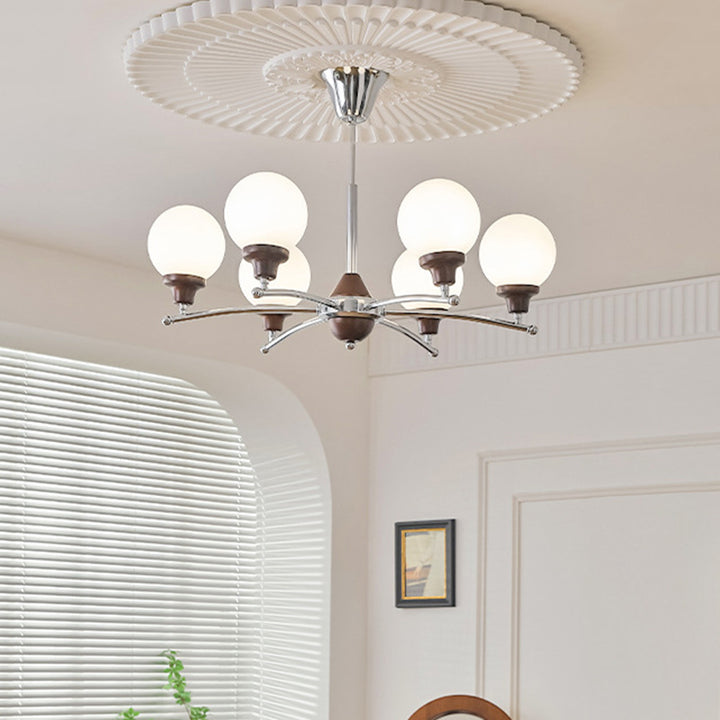 Traditioneller chinesischer Glas-Aschenholz-Metallzweig-Kronleuchter 4/6/8 Lichter für das Esszimmer 