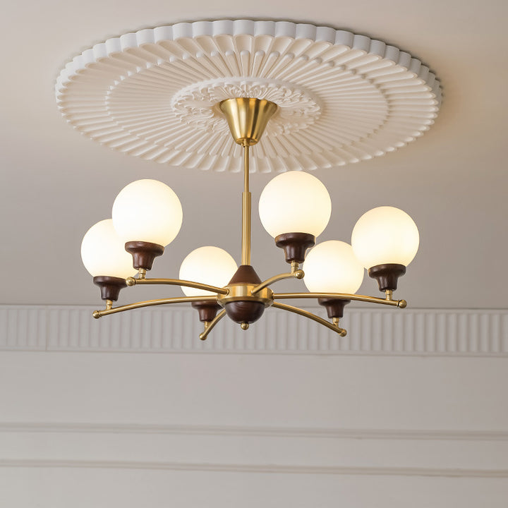 Traditioneller chinesischer Glas-Aschenholz-Metallzweig-Kronleuchter 4/6/8 Lichter für das Esszimmer 