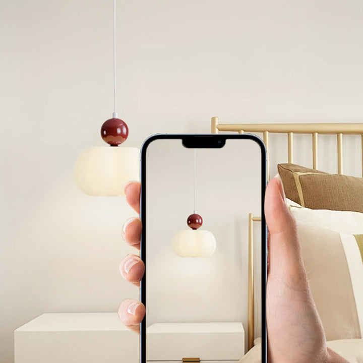 Zeitgenössische kreative PE-Gummi-Holz-Eisen-Baumwoll-Wolken-Rund-1-Licht-Pendelleuchte für das Schlafzimmer 