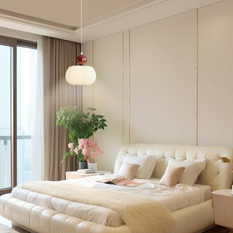 Zeitgenössische kreative PE-Gummi-Holz-Eisen-Baumwoll-Wolken-Rund-1-Licht-Pendelleuchte für das Schlafzimmer 
